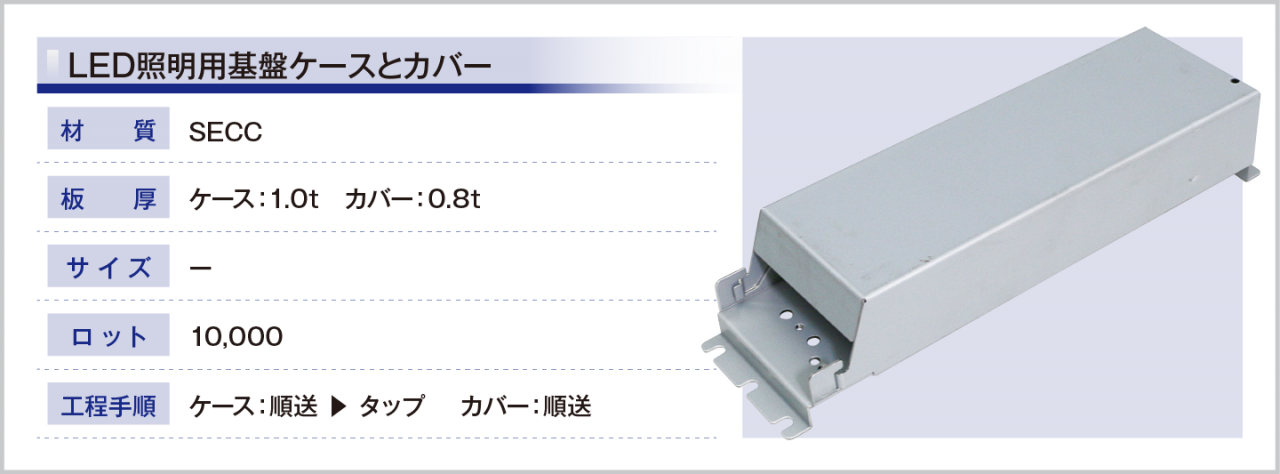 LED照明用基盤ケースとカバー